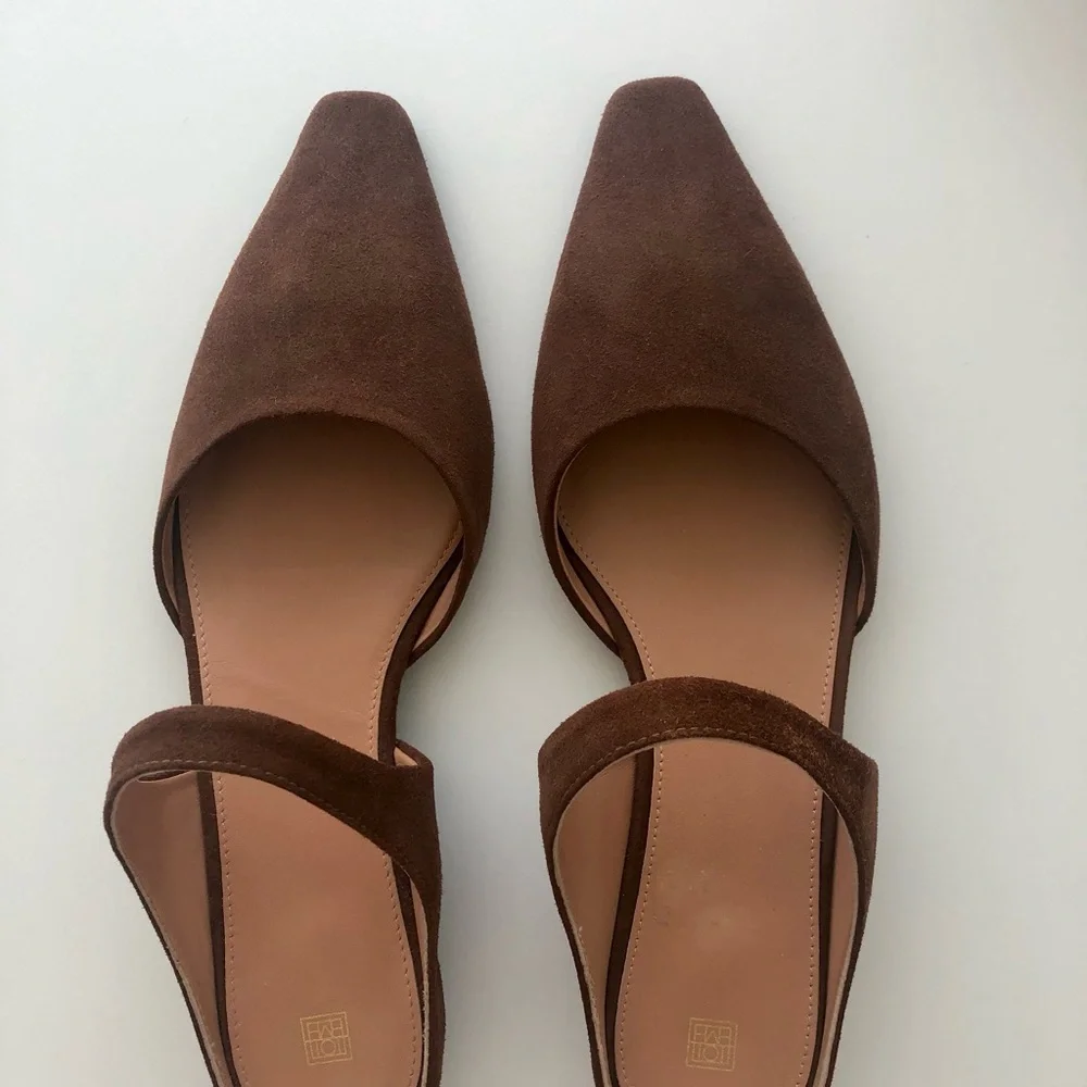 TOTEME Pointed Brown Women's Flat Shoes - Picture 5 of 7